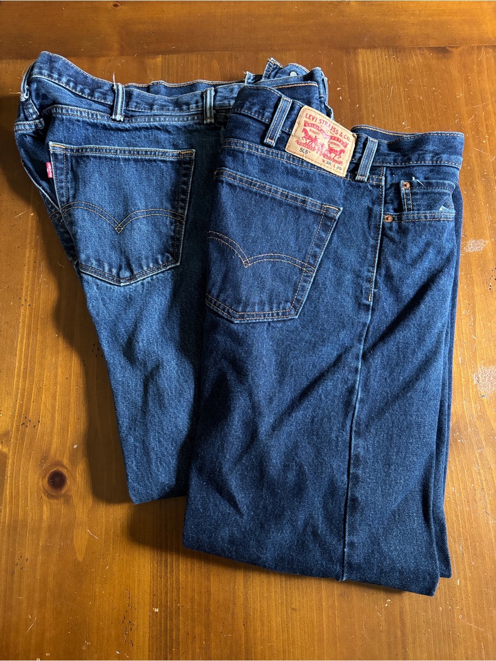 Mens 505 Levis 38” x 30” straight leg, 2 pair